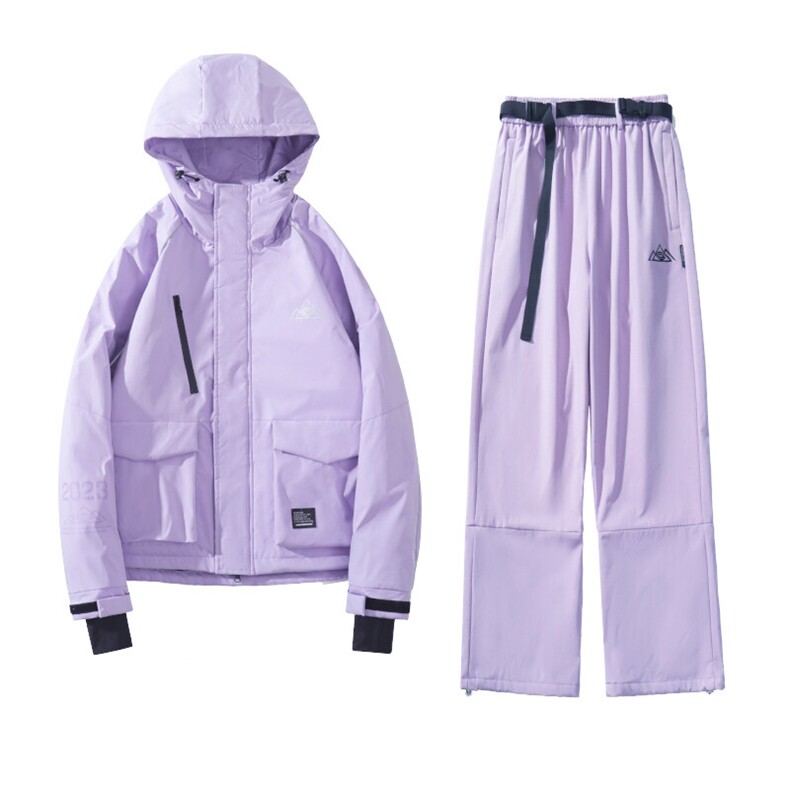 冬季防风防水拉链男女款双板滑雪服衣裤套装M69+K1077J加绒-P245,男装休闲套装,电商A001-1