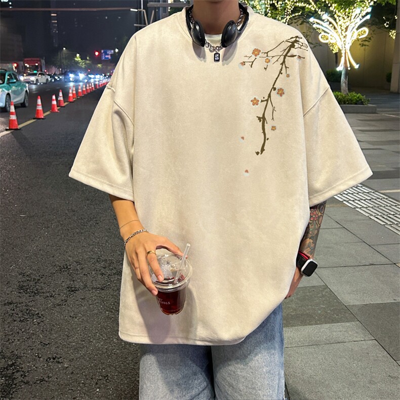 量大优供视频重磅麂皮绒短袖T恤男JPDX216-特P19,男装T恤,电商B367