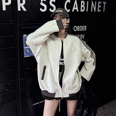 抖音得物高品质美式高街重磅结构设计拼接织带立领卫衣外套CM42，男装卫衣，电商A486