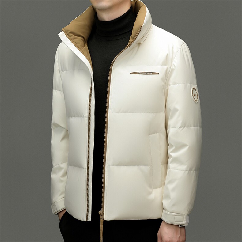 男士羽绒服男款冬季2025新款短款连帽面包服时尚百搭防寒加厚外套,男装羽绒服,电商B212（原钱塘6029）