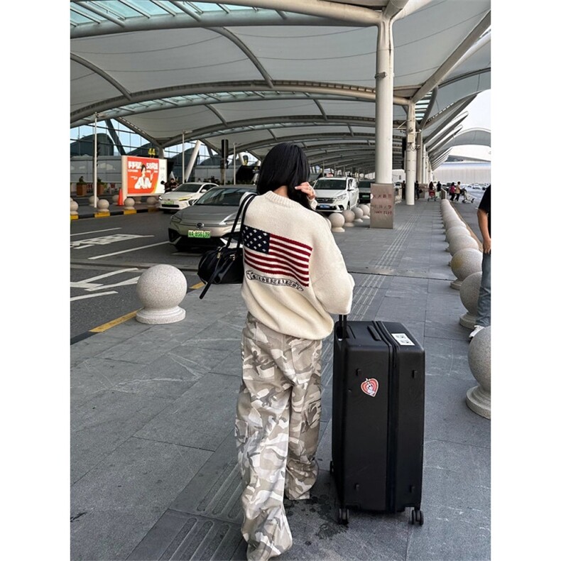 美式旗帜字母毛衣男女cleanfit慵懒风宽松情侣针织衫MZ966-P55,男装针织衫/毛衣,星座412-3
