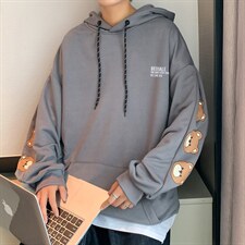 日系小熊卫衣春秋季2021宽松韩版ins慵懒风设计感外套W1560-P37，男装卫衣，星座512-4
