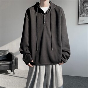 连帽卫衣男春季新款港风宽松华夫格大码长袖套头上衣CH59-P38，男装卫衣，星座214-3