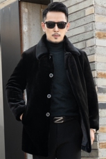 男士纯色上衣2023秋冬新款翻领外套中年卡貂绒商务休闲夹克男装，男装夹克，电商B212（原钱塘6029）