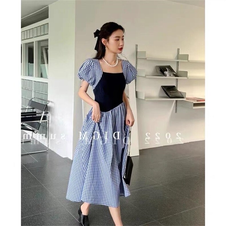格子连衣裙，女装连衣裙，妤沫 Yumo(4F)