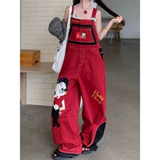 AK2264-P90美式复古背带裤女2026新款宽松休闲百搭阔腿长裤，男装休闲裤，星座617A-2
