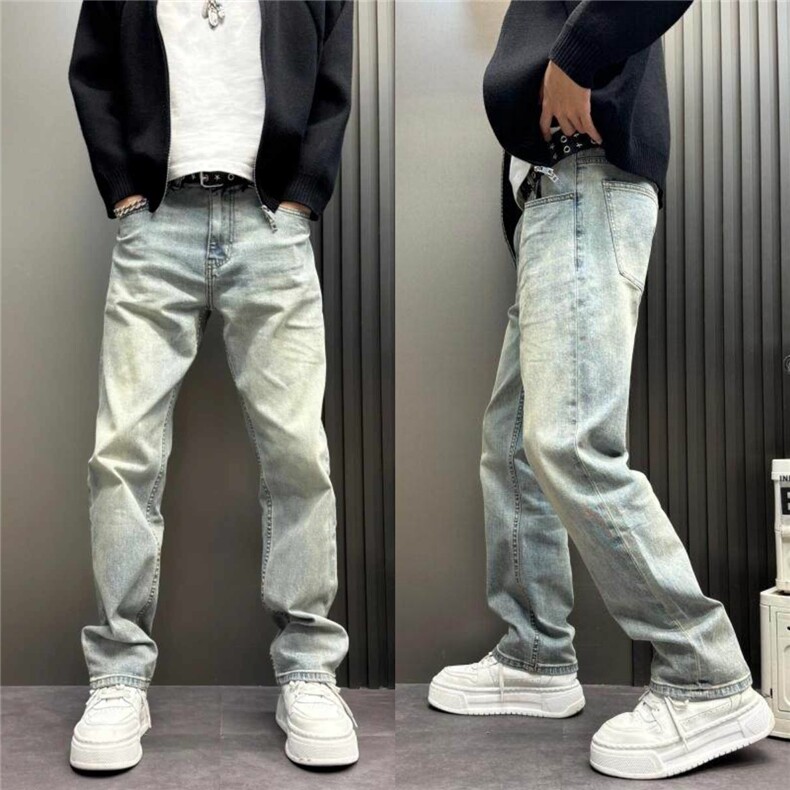 1506/QK8950/P512026秋冬新款宽松男美式痞帅网红直筒复古长裤图片