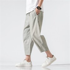 风夏哈伦裤灯笼裤休闲裤宽松阔腿裤运动大码棉麻裤男 922 P45图片