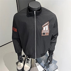 2025秋美式潮牌棒球领飞行夹克男士宽松休闲运动服外套W6696-P60，男装夹克，星座412-1