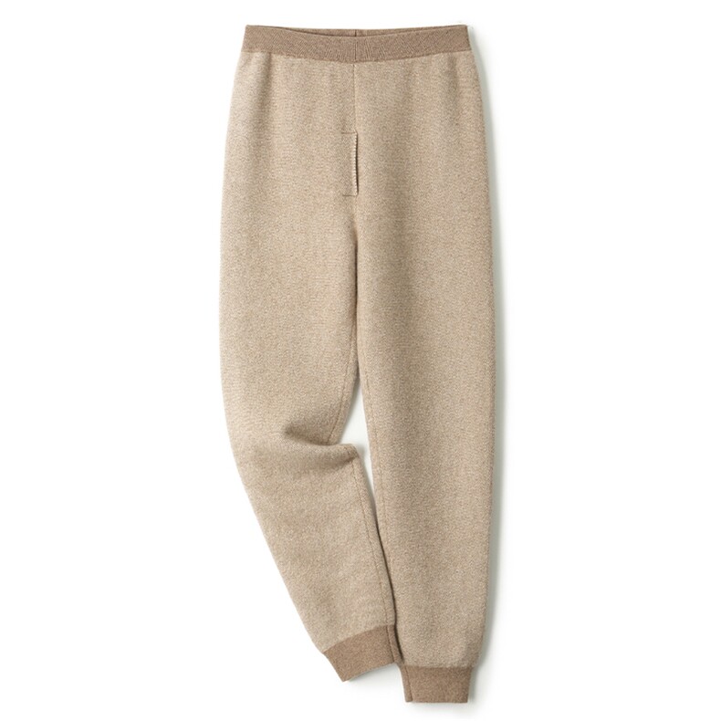 2025秋冬百搭时尚简约芝麻点加厚羊绒裤子，男装休闲裤，盛欣羊绒