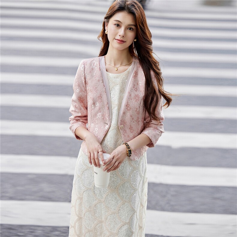 婵米儿2025秋季新款法式小西装小香风外套粗花呢显瘦上衣女,女装短外套,婵米儿
