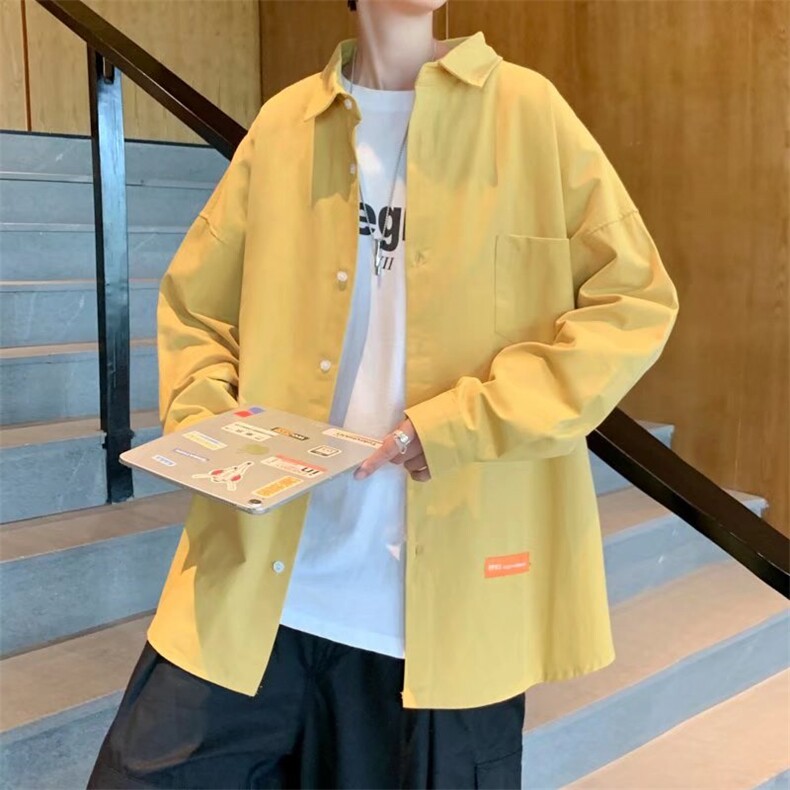 长袖衬衫春款男港风潮流K033P32图片