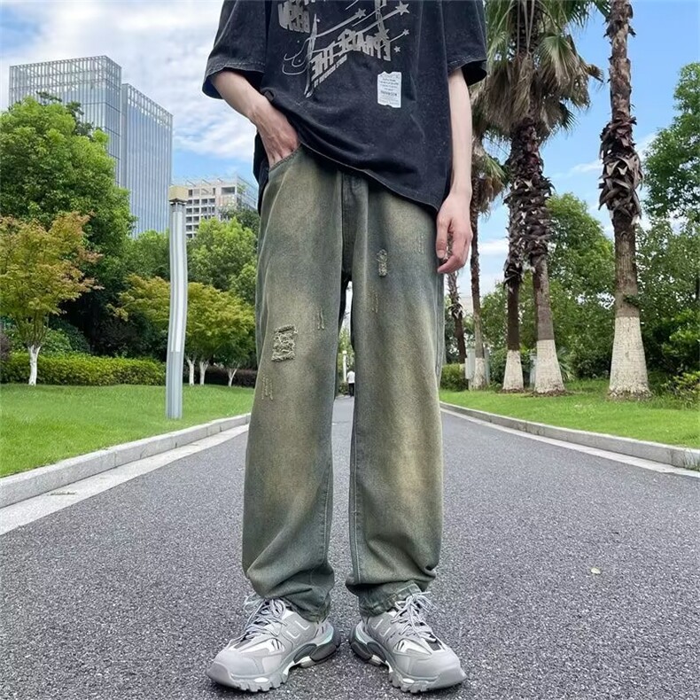 青春流行ins男直筒水洗牛仔裤N6043P40,男装牛仔裤,星座1116-2