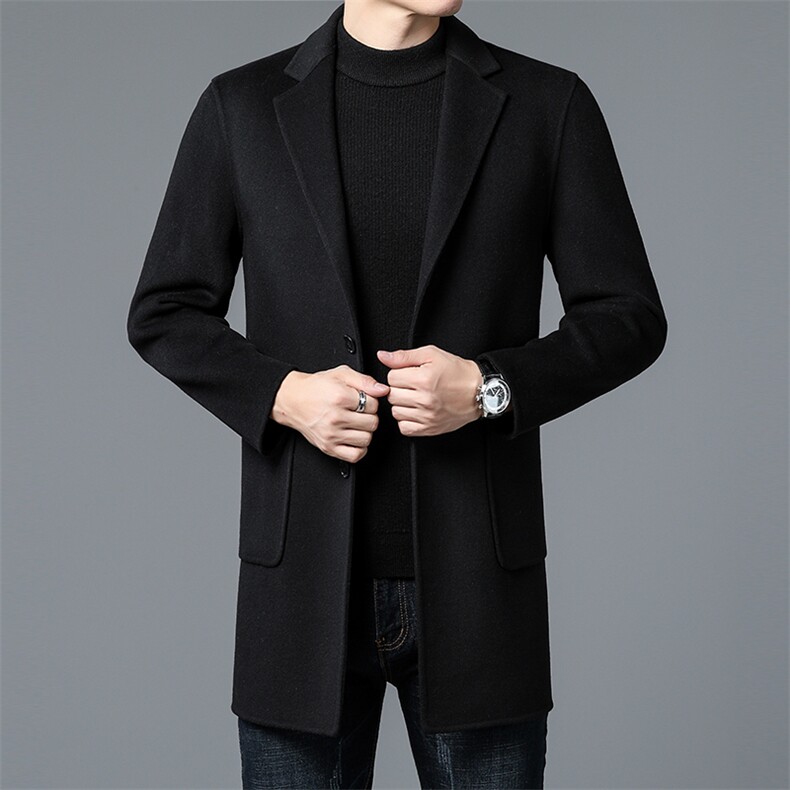 M7606-78钱塘2020-2秋季新款男士商务休闲毛呢大衣中长款外套P328，男装毛呢大衣，钱塘207-2