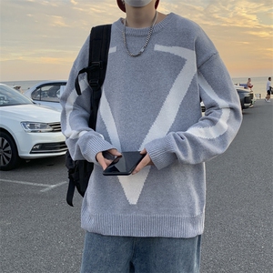 韩版潮流羊毛衫秋冬oversize毛衣男ins潮流高级感针织衫 M601-P40图片