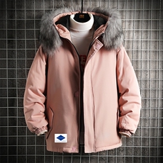 MM48061-P130冬季大毛领棉衣男士大码加厚棉袄男棉服网格，男装棉衣，电商A040A