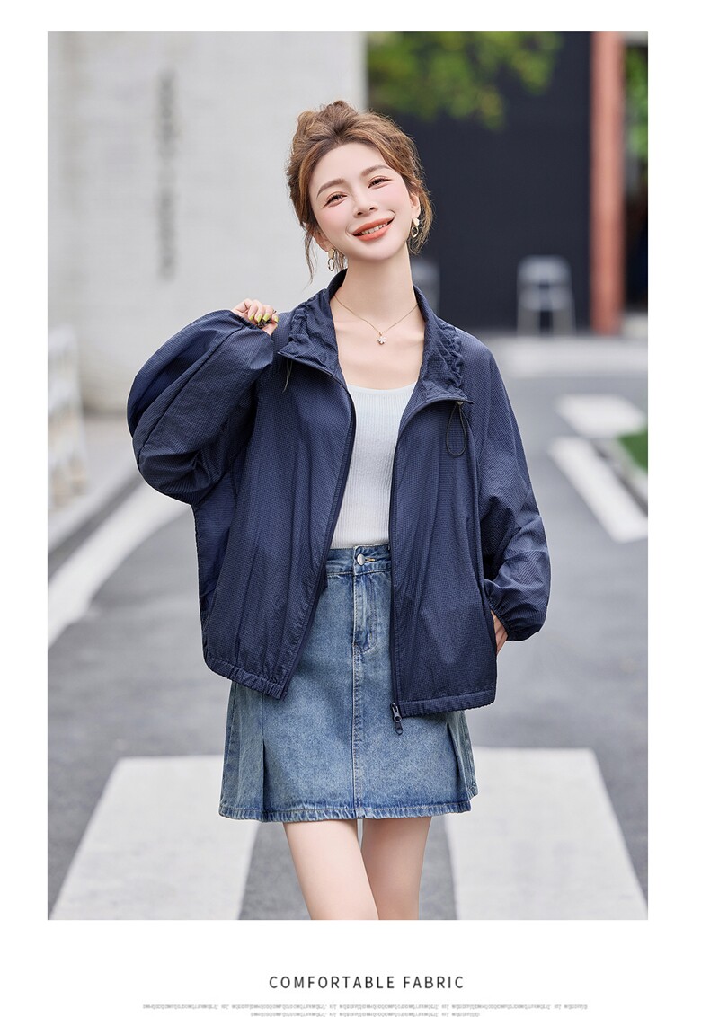 轻薄防晒衣女2025夏新款时尚宽松透气小个子休闲短款巨好看短外套,女装防晒衣,欧米莱