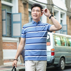 2023夏季新款短袖T恤保罗polo衫中年商务休闲男装半袖翻领男薄款，男装Polo衫，电商B212（原钱塘6029）