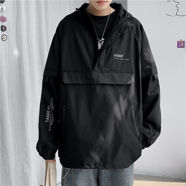 男模-美式街头工装半拉链冲锋衣7005-P55,男装夹克,电商B380（原B361）