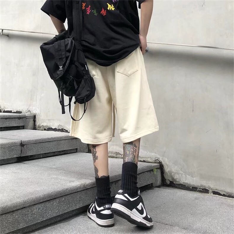 运动嘻哈字母刺绣宽松短裤男夏季潮牌街头阔腿休闲中裤DK607-P26,男装牛仔裤,星座1008-2