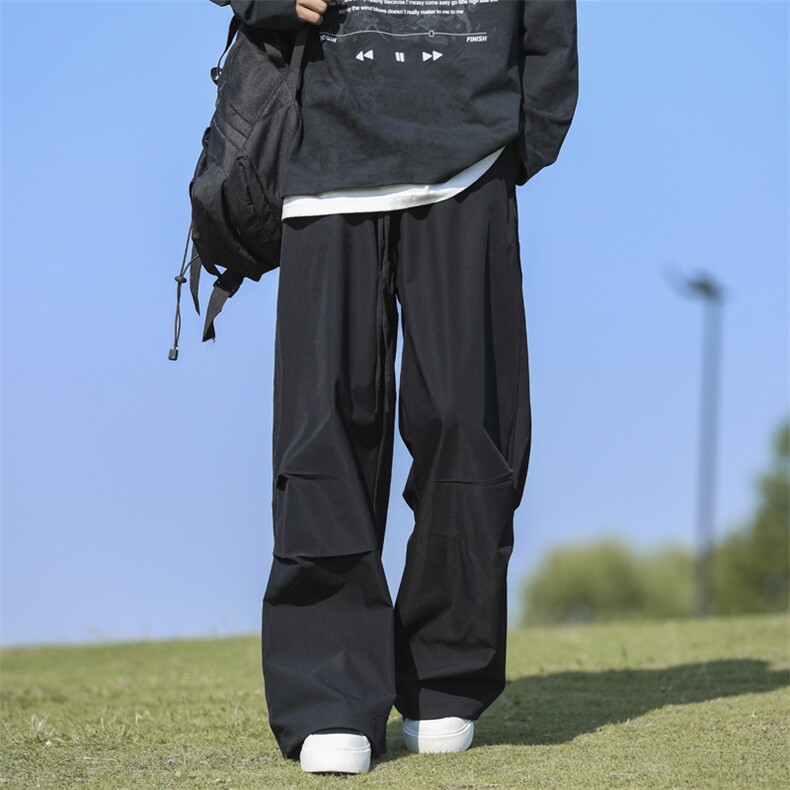 新款男士休闲裤纯色垂感潮牌直筒裤cityboy宽松学生长裤EGK12-p40，男装休闲裤，星座1008