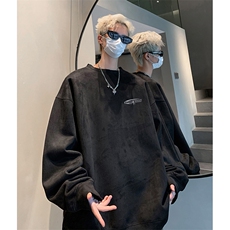 抖音得物供货提供视频秋冬重磅美式麂皮绒圆领卫衣JY363，男装卫衣，电商A486