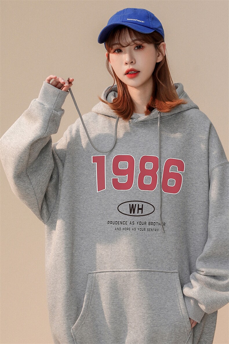 中性风23新款秋冬时尚百搭宽松字母印花连帽卫衣W254P35控58,男装卫衣,A247A