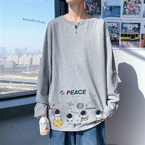 ！秋季打底衫男卫衣男潮流圆领纯棉长袖T恤男CX293-P25图片