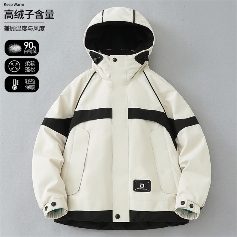 派克夹克羽绒服男女短款潮新款工装立领商场同款字母印花潮流4035图片