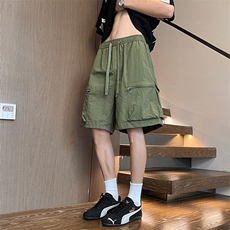 短裤男夏季新款港风宽松冰丝凉感五分裤DK3068-特P28，男装休闲裤，星座214-3