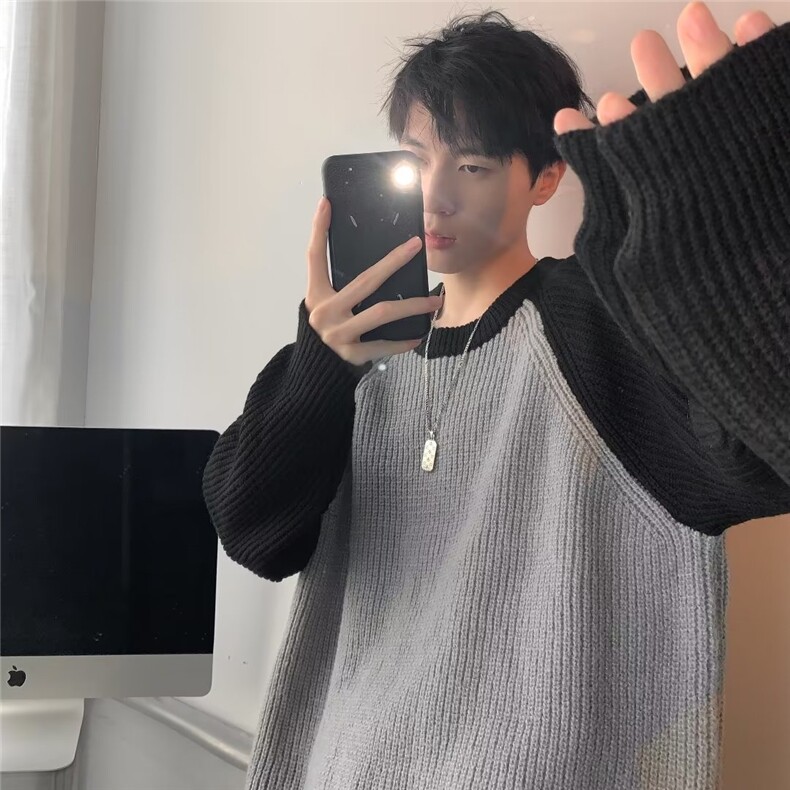 美式圆领毛衣男慵懒风休闲针织衫U01P50,男装针织衫/毛衣,星座1116-2