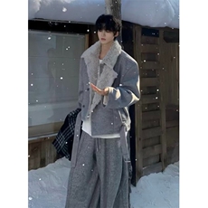 秋冬复古做旧座山雕加厚棉服男女宽松解构磨毛毛领外套MHT286，男装棉衣，星座1116A（原606A-3）