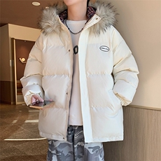 冬季宽松/连帽大毛领休闲外套潮加厚棉衣XZ102B-1M8005-P135，男装棉衣，星座102B-1
