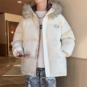 冬季宽松/连帽大毛领休闲外套潮加厚棉衣XZ102B-1M8005-P135图片