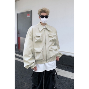 多口袋短款工装外套男美式春秋宽松夹克潮牌1001-1-JK8543-P65图片