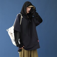 2023秋季新款慵懒中性风炫彩背心连帽卫衣两件套套装男女无性别，男装卫衣，钱塘717(原712)