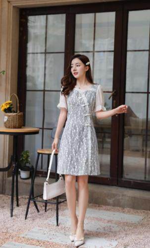 刺绣改良旗袍连衣裙，女装婚纱/旗袍/礼服，天使公主