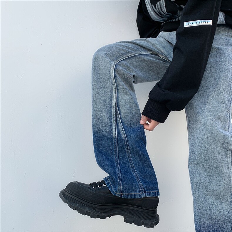 牛仔裤男修身直筒长裤休闲裤裤子男A061-W9991-P60-限78图片