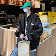 2023春季新款痞帅外套男高街潮牌港风宽松棒球服夹克JK0150-P60，男装夹克，星座308B-1