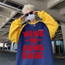 抖音得物供货提供视频秋冬重磅美式宽松织带圆领卫衣0717，男装卫衣，电商A486
