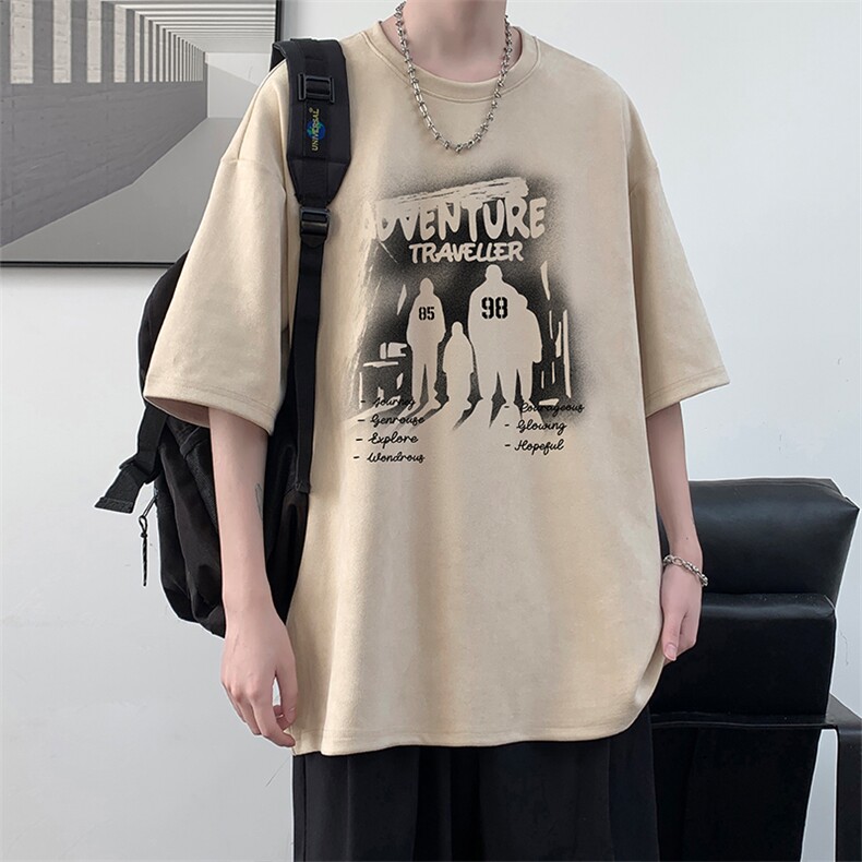 麂皮绒短袖t恤男大码半袖男 大皂风 JD82374-P25图片
