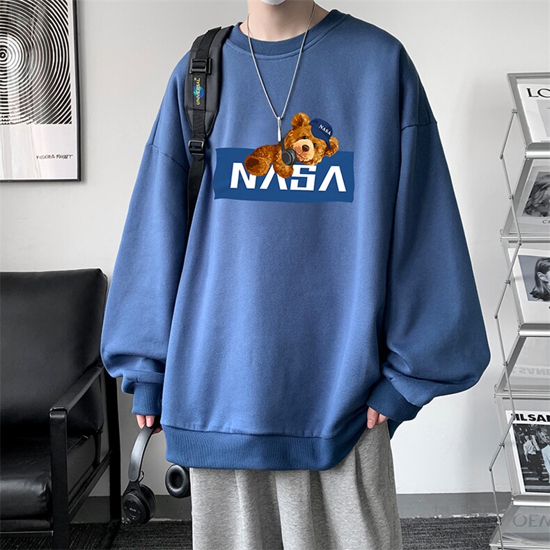 NASA圆领卫衣男大码加厚加绒长袖t恤男S6247-P28加绒款-P33,男装卫衣,电商A040
