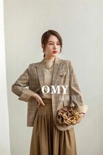 格子西装外套，女装西装，OMY 瓯蔓意