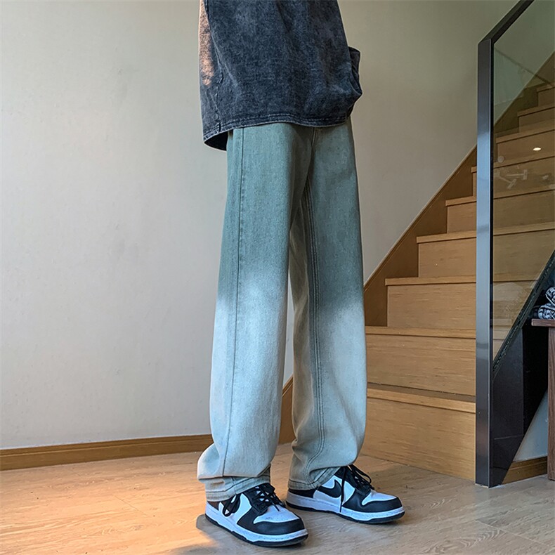 B221高品质美式ins高街小众渐变色直筒牛仔裤LK23024-P60控78,男装牛仔裤,电商B221