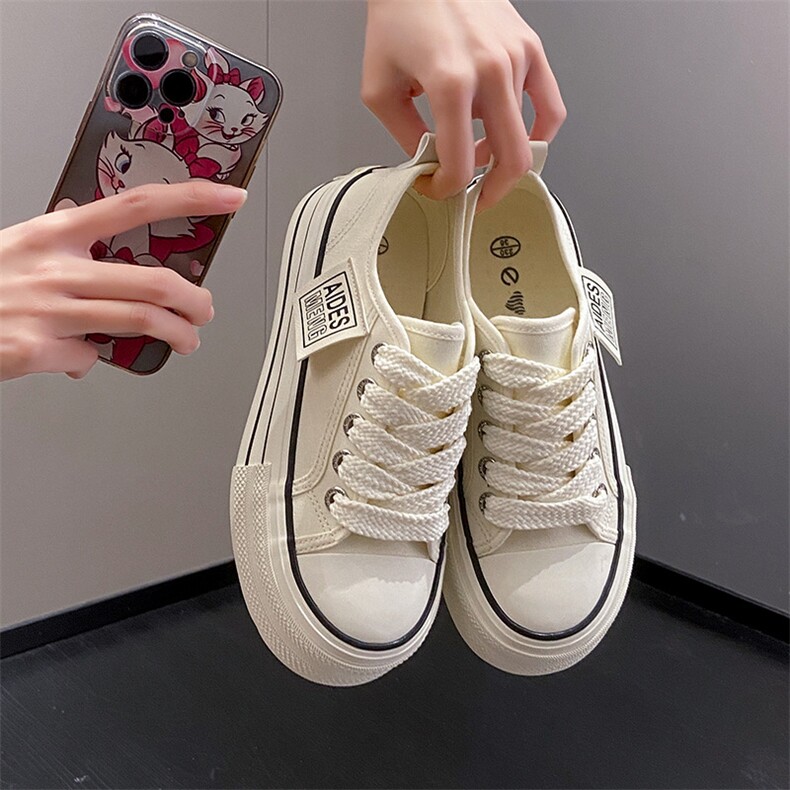 ins韩版帆布鞋女2024夏季新款百搭学生平底跑步板鞋休闲鞋女，女鞋帆布鞋，星座1407-3