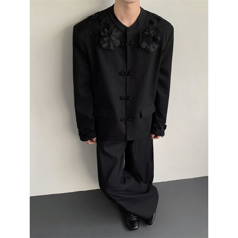 25秋冬新中式体力绣花钉珠礼服中山装西服外套XZ187-P158,男装西服,电商B288