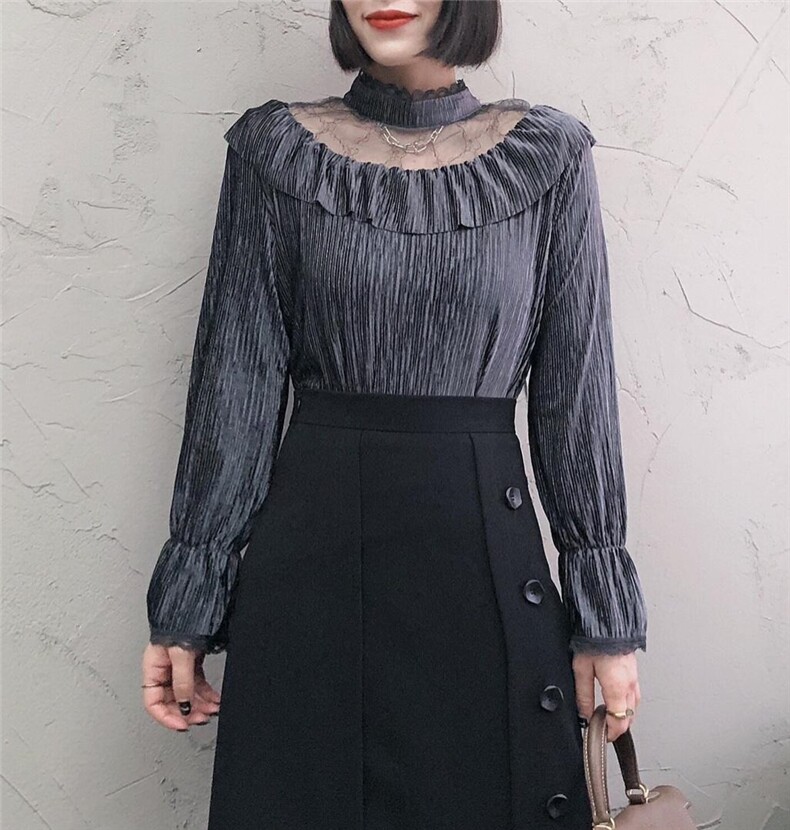 【现货】丝绒蕾丝拼接，其它，易霏金熙