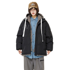 2025冬季棉衣男情侣时尚百搭棉服宽松日系假两件外套8062-P60，男装棉衣，星座1402-1