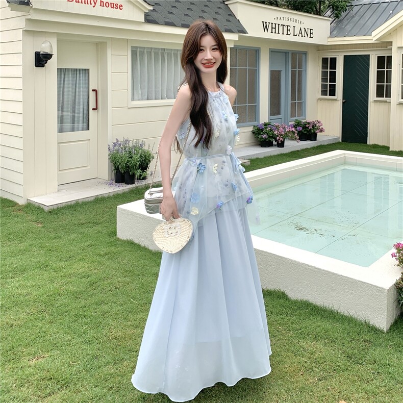 时尚套装温柔套装夏季小众吊带裙裙子仙气森系仙女裙,女装套装/套裙,2C133