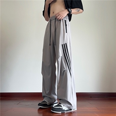 夏季新款潮流三条杠薄款宽松休闲冰丝裤B315-K24231-特P40控78，男装休闲裤，电商B315